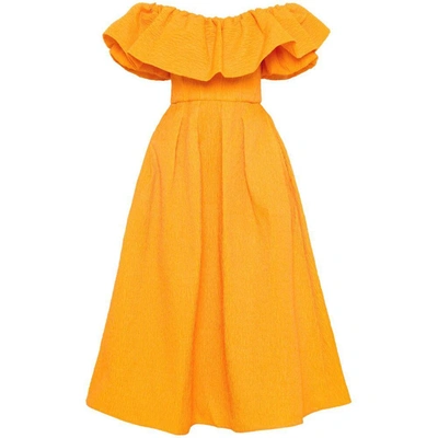 Rebecca Vallance Aurora Strapless Midi Dress In Yellow