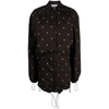 Attico Logo-print Cotton Shirt Dress In Brown/pink