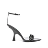 Attico 95mm Ester Suede & Crystal Sandals In Black