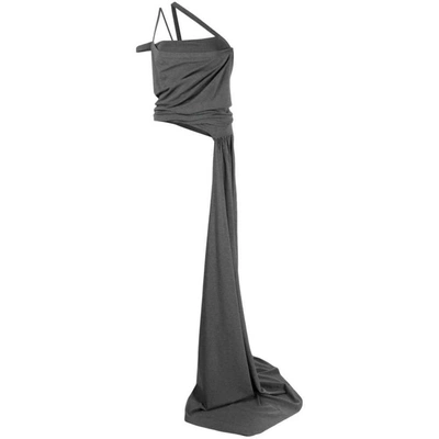 Attico The  Drape Detailed Top In Grey