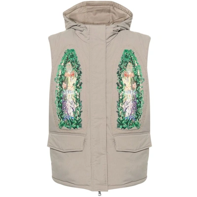 Who Decides War Embroidered-design Hooded Gilet In Green
