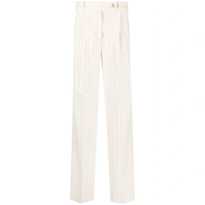 Zimmermann Pinstriped Pleated Trousers In Neutrals