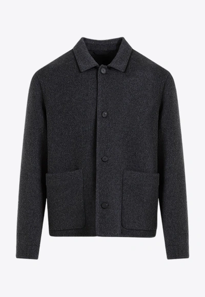 Givenchy Double Face Jacket In Wool Blend In Black