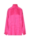 Balenciaga Logo-embroidered Oversized Jacket In Fucsia