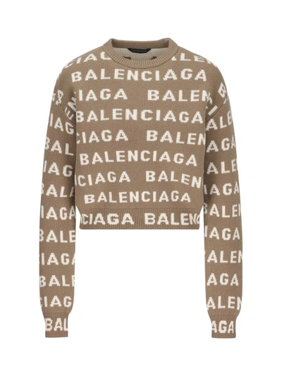 Balenciaga Jerseys In Dark Beige/white