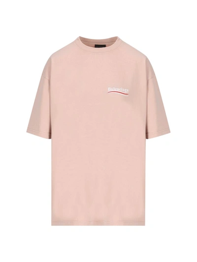 Balenciaga T-shirt And Polo In Light Pink/white