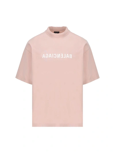 Balenciaga T-shirt And Polo In Light Pink/white