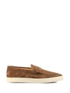 Brunello Cucinelli Suede Penny Loafers In Brown