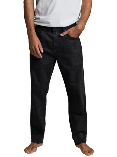 Cotton On Beckley Mens Mid-rise Stretch Straight Leg Jeans In Black
