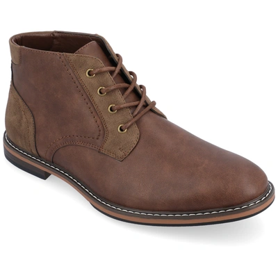 Vance Co. Franco Wide Width Plain Toe Chukka Boot In Brown