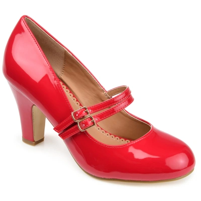 Journee Collection Wendy Patent Mary Jane Pump In Red