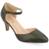 Journee Collection Journee Womens Bettie Almond Toe Mid Heel Pumps In Green