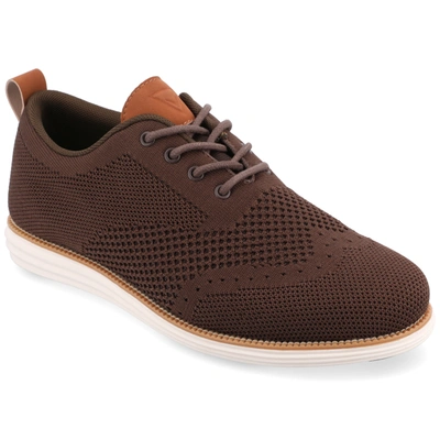 Vance Co. Men's Ezra Tru Comfort Foam Knit Wingtip Dress Shoes In Brown