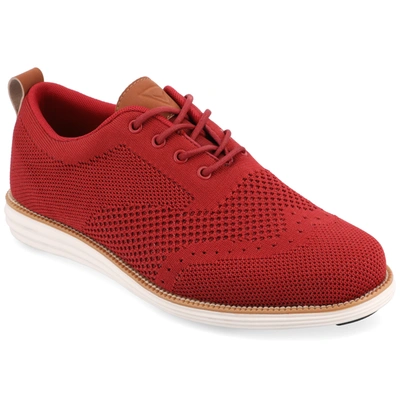 Vance Co. Men's Ezra Wide Width Tru Comfort Foam Knit Wingtip Dress Shoes In Red