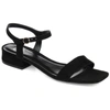 Journee Collection Women's Beyla Block Heel Flat Sandals In Black