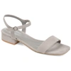 Journee Collection Beyla Womens Ankle Strap Square Toe Pumps In Grey