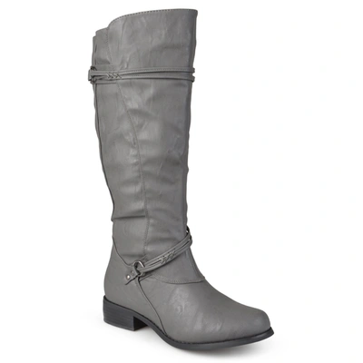 Journee Collection Collection Women's Extra Wide Calf Harley Boot In Grey