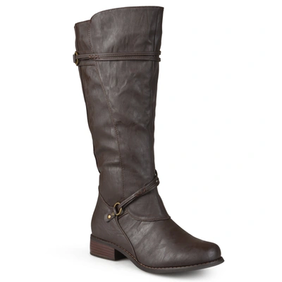 Journee Collection Collection Women's Extra Wide Calf Harley Boot In Brown