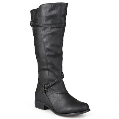 Journee Collection Extra Wide Width Harley Extra Wide Calf Riding Boot In Black