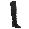 Journee Collection Kaison Womens Faux Suede Wide Calf Thigh-high Boots In Black