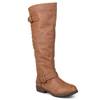 Journee Collection Women's Spokane Extra Wide Calf Knee High Riding Boots In Pink
