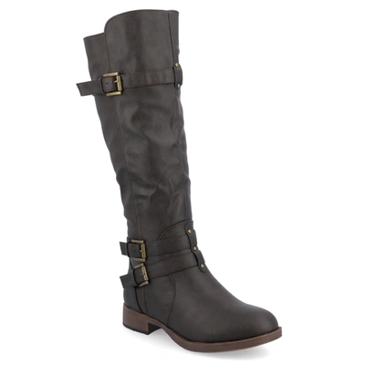 Journee Collection Collection Women's Bite Boot In Brown