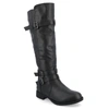 Journee Collection Bite Ruched Riding Boot In Black