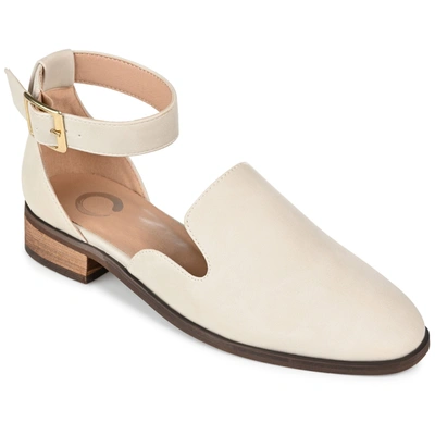 Journee Collection Journee Loreta Ankle Buckle Flat In White