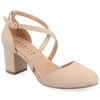 Journee Collection Foster Block Heel Pump In Beige