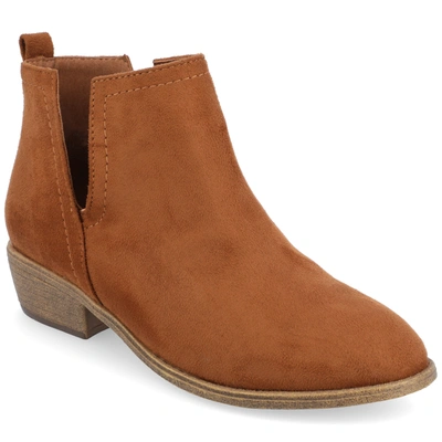 Journee Collection Collection Women's Wide Width Rimi Bootie In Brown
