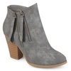 Journee Collection Womens Vally Inside Zip Stacked Heel Booties In Grey