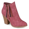 Journee Collection Women's Vally Double Zipper Stacked Heel Ankle Booties In Pink