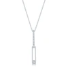 SIMONA STERLING SILVER ASYMMETRIC PAPERCLIP CZ NECKLACE