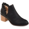 Journee Collection Women's Lennie Ruffle Detail Stacked Block Heel Booties In Black