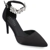 Journee Collection Loxley Embellished Ankle Strap D'orsay Pump In Black