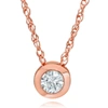 Pompeii3 1/4 Ct Diamond Solitaire Bezel Pendant In 14k White, Rose, Or Yellow Gold In Multi