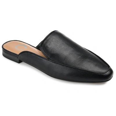 Journee Collection Akza Womens Man Made Slip On Loafer Mule In Black