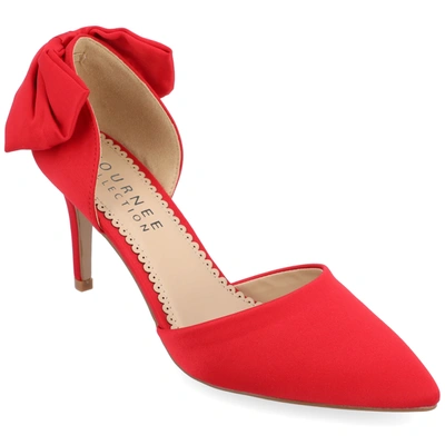Journee Collection Women's Tanzi Bow Stilettos Women's Shoes In Red