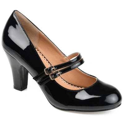 Journee Collection Journee Wendy Patent Mary Jane Pump In Black
