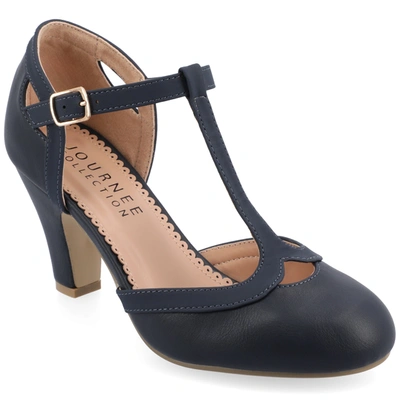Journee Collection Collection Women's Olina Narrow Width Pump In Blue