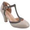 Journee Collection Journee Olina T-strap Pump In Grey