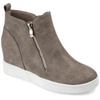 Journee Collection Journee Pennelope Wedge Heel Sneaker In Grey