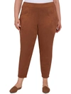 HEARTS OF PALM PLUS WOMENS FAUX SUEDE STRETCH DRESS PANTS