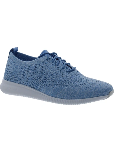 Zerogrand Cole Haan Womens Faux Leather Lifestyle Casual And Fashion Sneakers In Blue