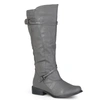 Journee Collection Women's Harley Extra Wide Calf Rouched Knee High Boots In Grey