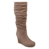 Journee Collection Haze Wide Calf Wedge Boot In Grey