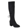 Journee Collection Women's Leeda Wide Calf Lace Up Detail Knee High Boots In Black
