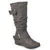 Journee Collection Jester Extra Wide Calf Side Buckle Tall Boot In Grey