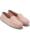 Cole Haan Evelyn Driver Womens Suede Gathered Moccasins In Cameo Rose Suede