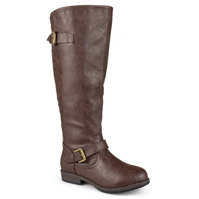 Journee Collection Collection Women's Extra Wide Calf Spokane Boot In Brown
